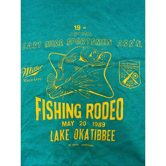 Vintage Lake Okatibbee Rodeo 1989 Fishing Shirt XL - Picture 6 of 7